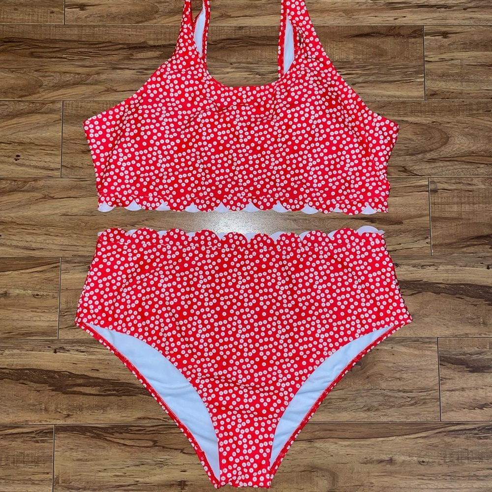Red Flowered Swimsuit